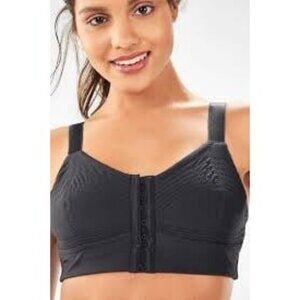 Fabletics Ines Low Impact Sports Bra Black Wireless Front Closure Adjustable XXL